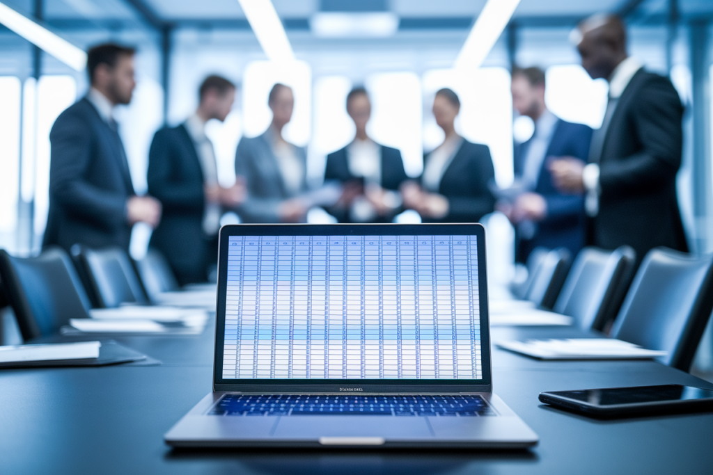 bureau-flou-groupe-table-ordinateur