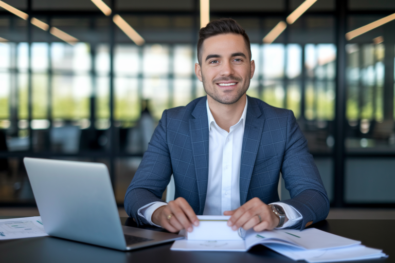 dirigeant-assis-bureau-ordinateur-documents