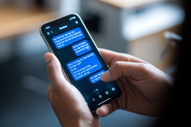 smartphone-ecran-message-mains-flou
