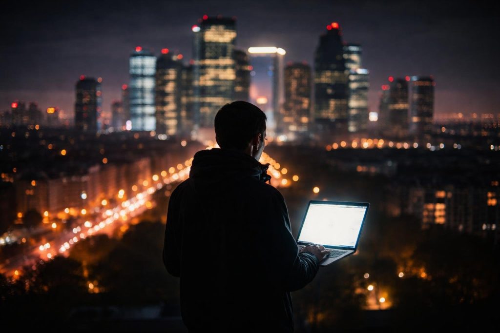silhouette-urbaine-nuit-lumieres-gratte-ciel