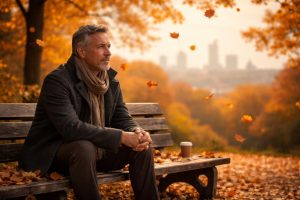 homme-age-mur-banc-parc-automne
