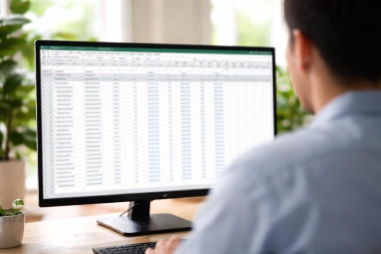 ecran-ordinateur-excel-personne-bureau-plantes