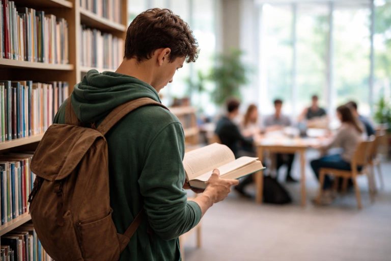 etudiant-bibliotheque-rayons-livres-fenetres