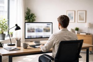 bureau-moderne-personne-ordinateur-minimaliste