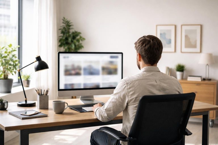 bureau-moderne-personne-ordinateur-minimaliste
