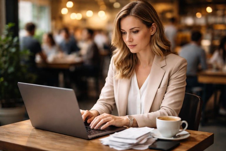 personne-travail-table-cafe-ordinateur