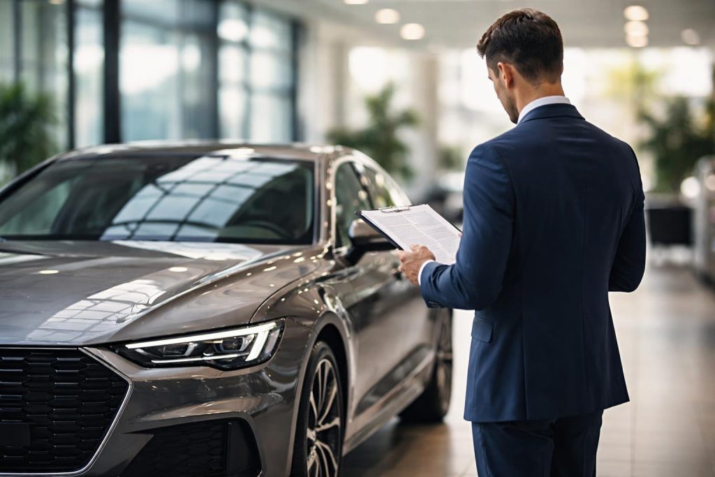homme-elegant-voiture-moderne-showroom